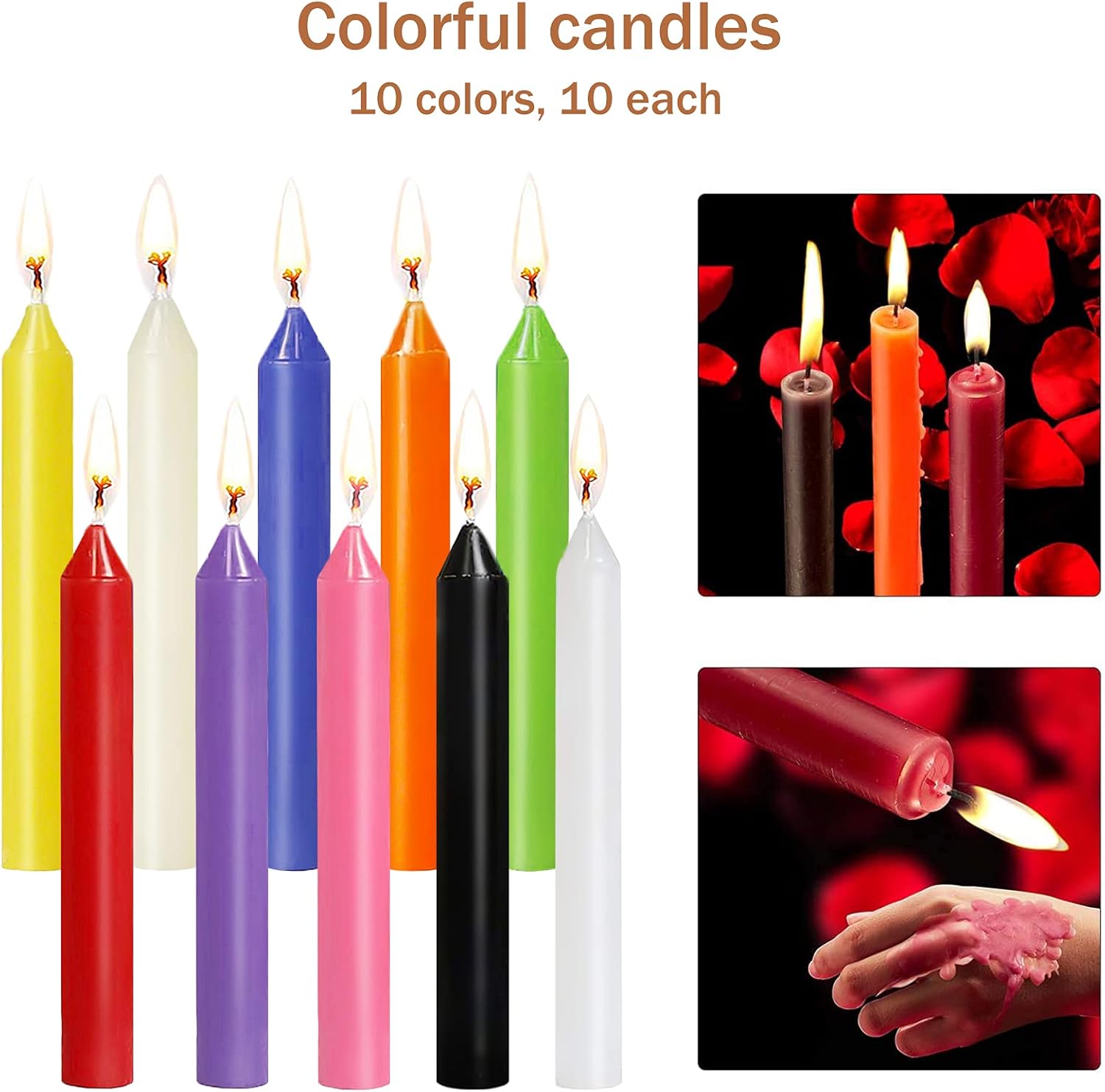 MUOIVG Candle 100 Kerzen Kleine Dripless,Leuchterkerzen für Chimes, Magie, Gemeinde, Geburtstag,Bankett,Vigil Kerzenschein, Rituale, Partydekoration (10 Farben),mit rückstandsfreiem Abbrand