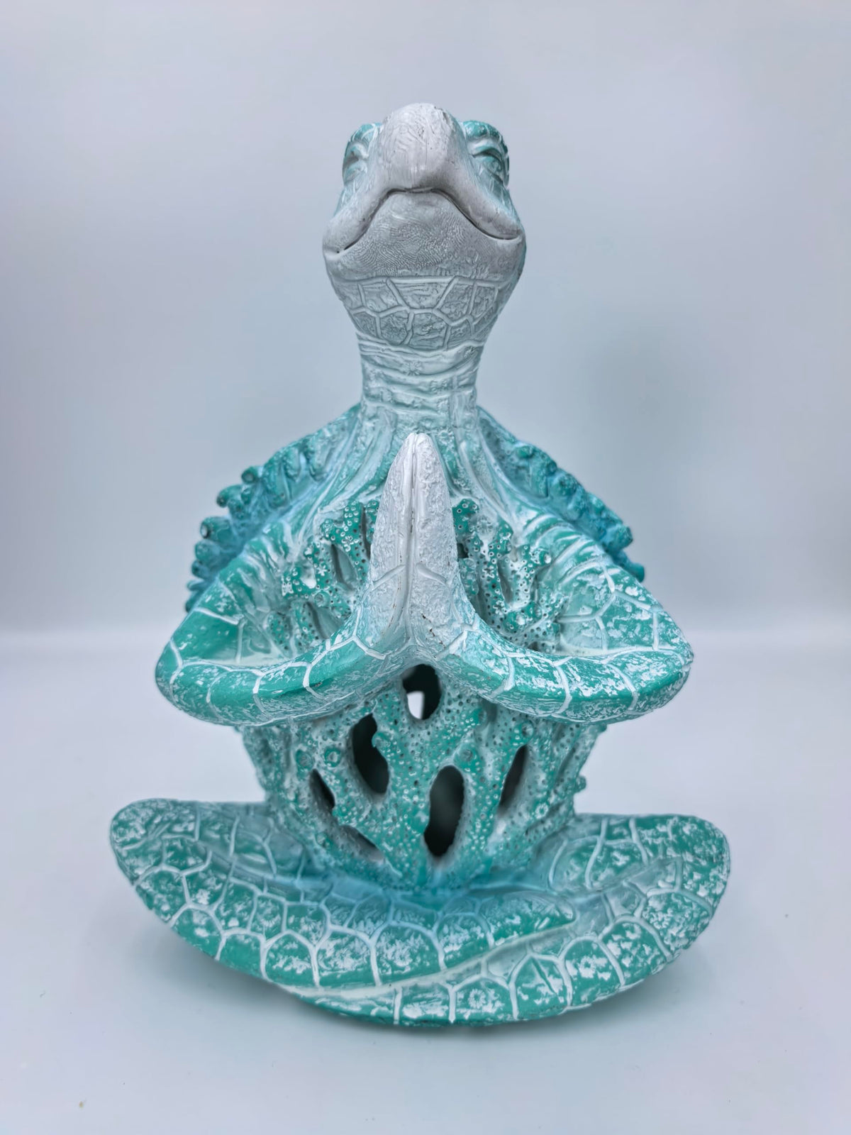 VVGIFTS Sea Turtle Meditation Zen Yoga Coastal Beach Resin Statue for Decor | Perfect bathroom decor and for home desk or shelf decoration ornament ,So well made, perfect size, beautiful vibrant colors.