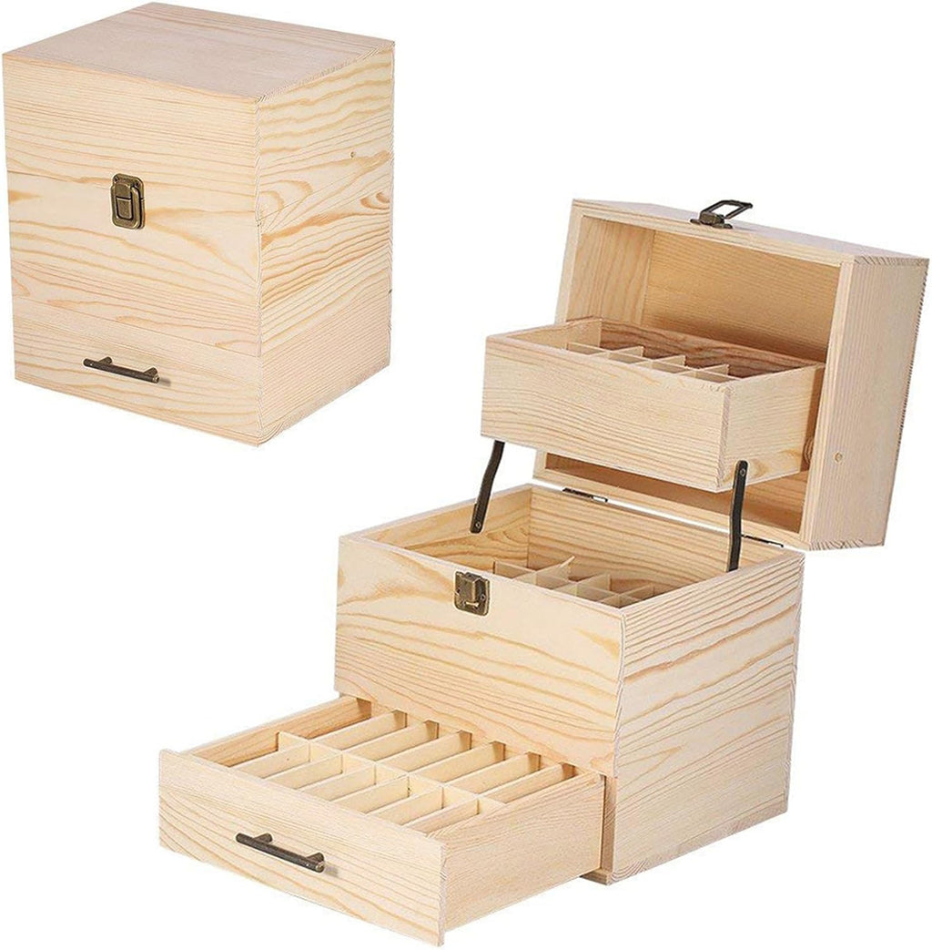 Aufbewahrungsbox für ätherische Öle aus Holz für ätherische Öle, Ständer, Halter für 15-ml-Flaschen, Nagellack-Sammlung. (59-Steckplatz)