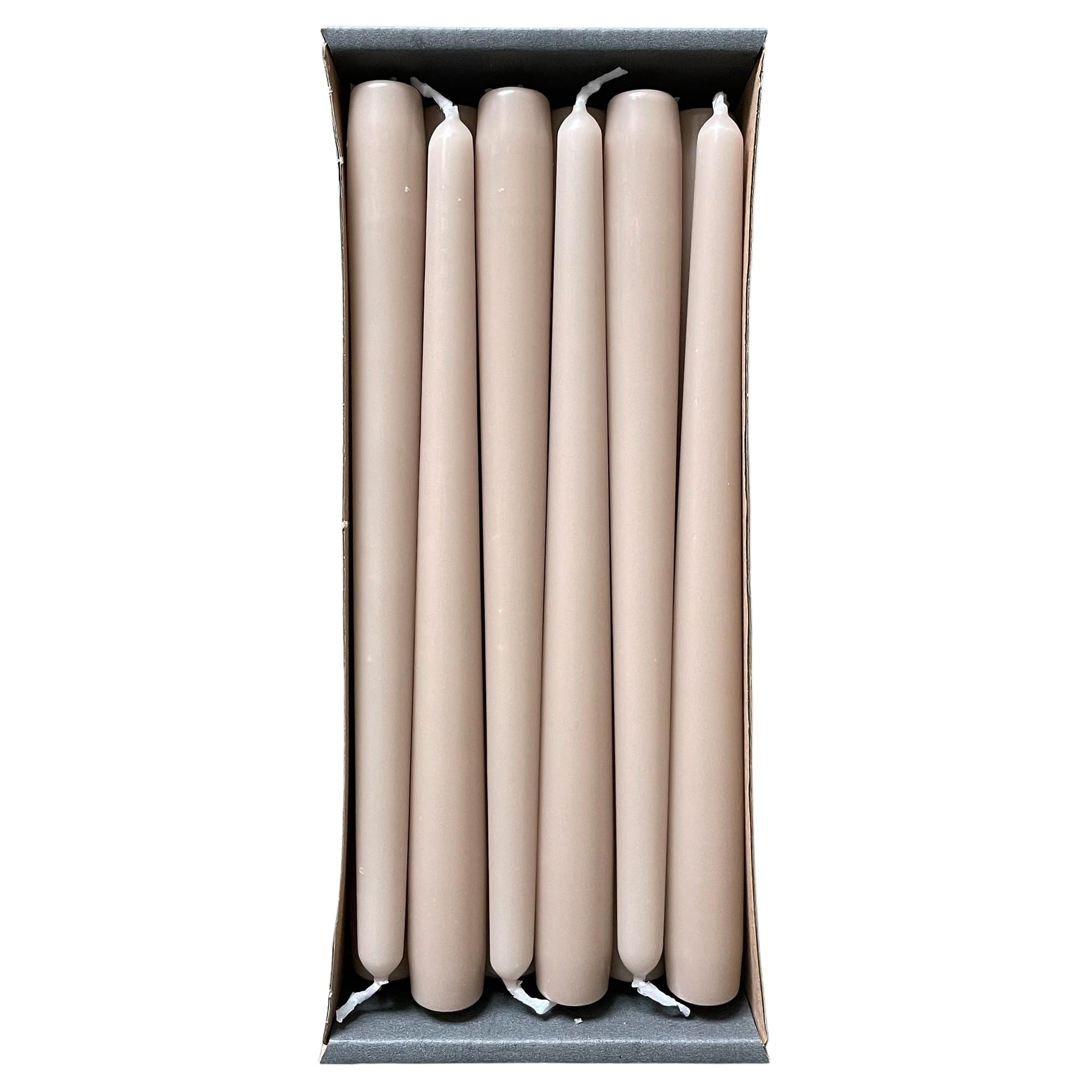Nordring Pack of 12 Taper Candles 2.3 cm x 25 cm High Antique Pink - RAL Certified, Drip Free & Low Smoke, Approximately 8 Hours Burn Time - Table Decoration & Candlestick