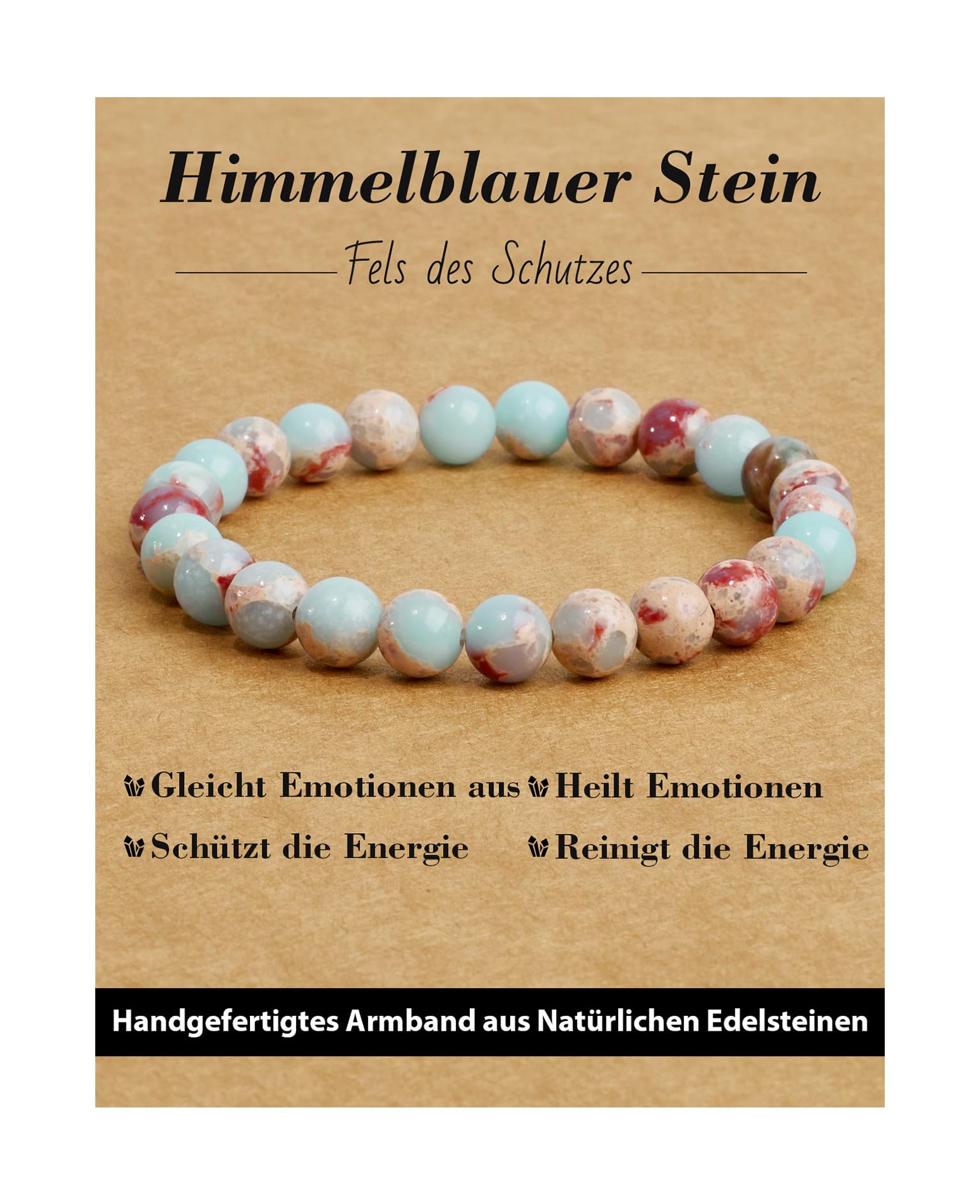 Handmade Genuine Natural Stone Beads Healing Stones Bracelet, Women's Men's Chakra Bead Bracelet, 8 mm Round Gemstone Yoga Bracelets, Includes Replacement Beads