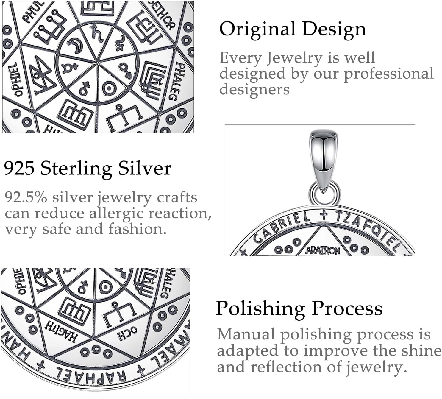 CELESTIA Supernatural Siegel der 7 Erzengel Michael Raphael Kette Silber 925 Frauen Männer Esoterik Geschenke Talisman Amulett Glücksbringer