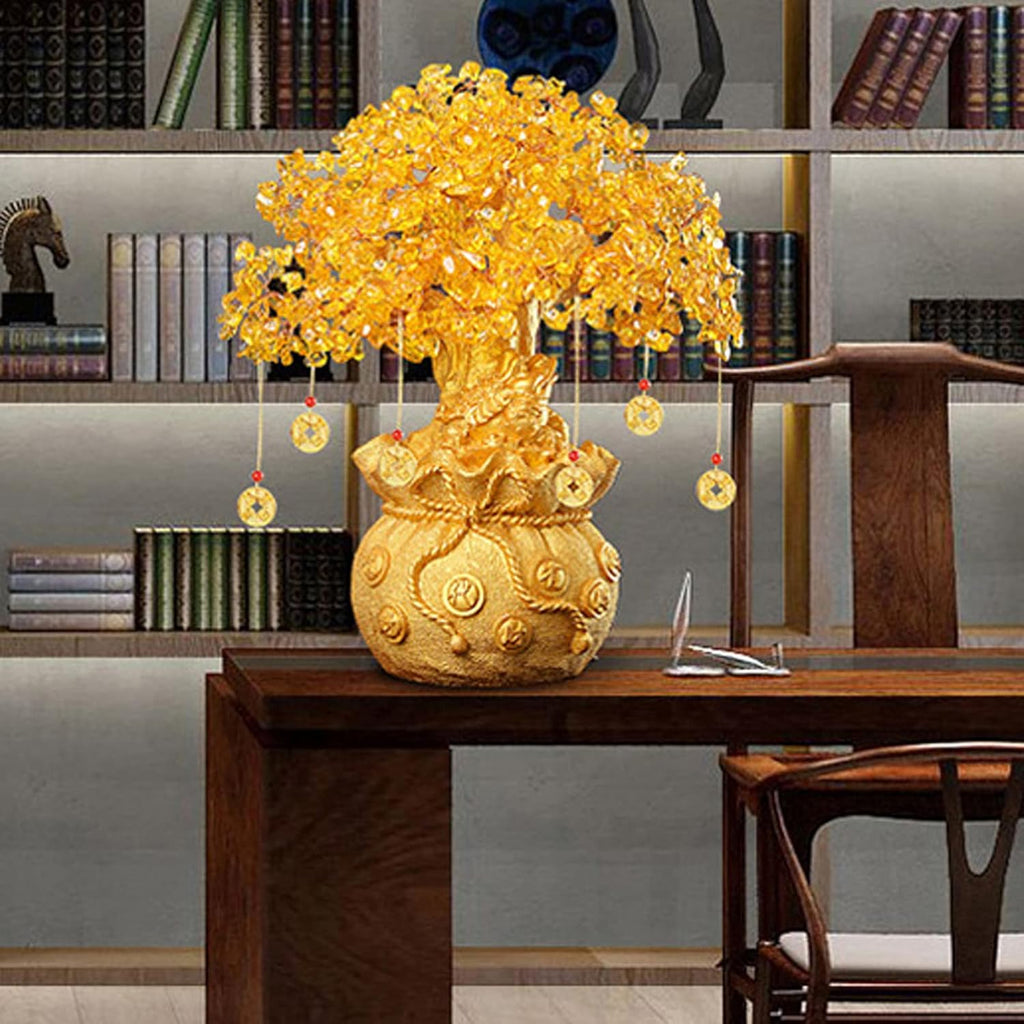 Oneroomone Reicher Baum, Geld Baum Feng Shui Bonsai, Gold Glücksbaum, für Zuhause, Büro, Ladendekoration