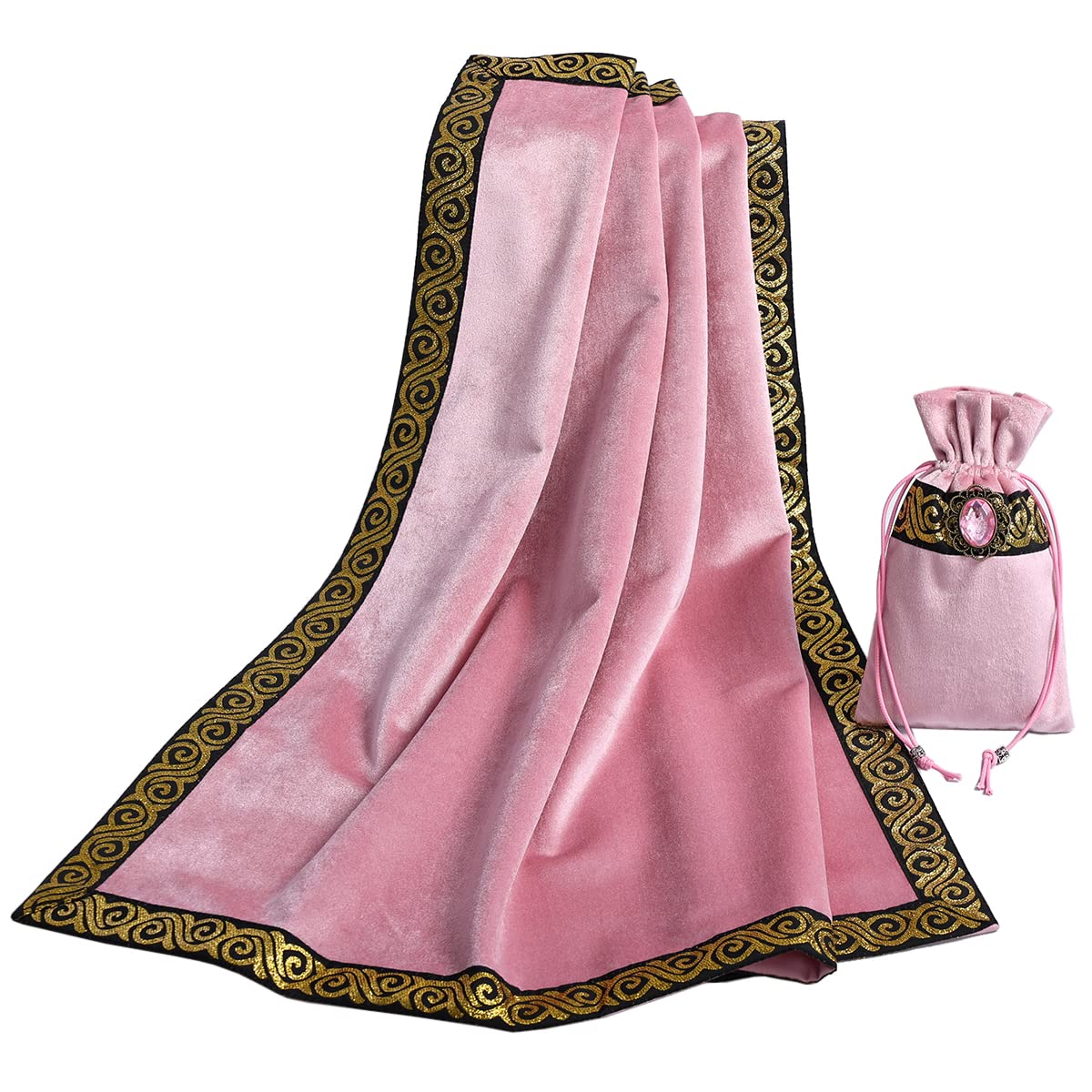 BLESSUME Witch Altar Tarot Table Cloth and Pouch Square Divination Tarot Cloth (Red)