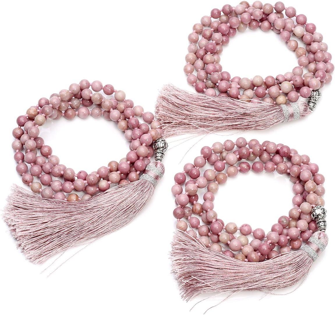 CrystalTears Mala Kette 108 Perlen Wickelarmband Chakra Steine Mala Armband mit Lebensbaum Anhänger 6mm Perlen Buddhismus Gebetskette Healing Reiki Halskette