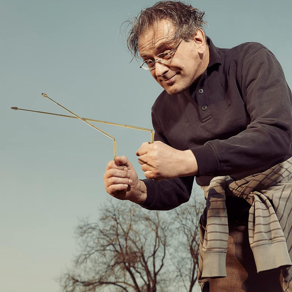 Jadive 3 Stück Wünschelruten Kupfer und Wünschelruten Pendel für Geisterjagd Energieheilung Wünschelwasser inklusive 2 Einziehbare Wünschelruten mit Kupfer Griff und 1 Pendel Anhänger (Gold)