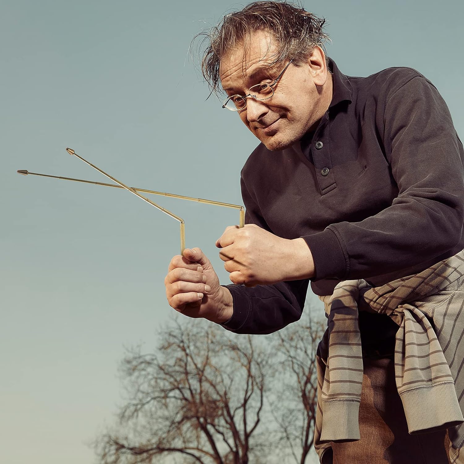 Jadive 3 Stück Wünschelruten Kupfer und Wünschelruten Pendel für Geisterjagd Energieheilung Wünschelwasser inklusive 2 Einziehbare Wünschelruten mit Kupfer Griff und 1 Pendel Anhänger (Gold)