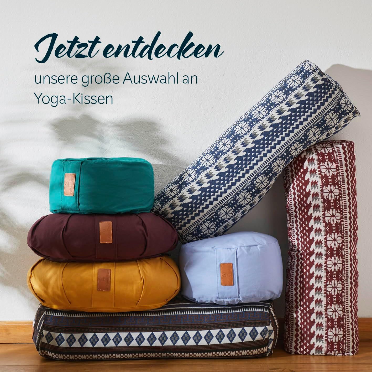 #DoYourYoga Yogabolster »Paravati« 67cm x 13cm | Gefüllt mit Bio-Dinkelspelz (KBA) oder Bio-Buchweizenschalen (KBA) | Yogakissen mit waschbarem Bezug | Sitzkissen & Zafukissen für Yin Yoga