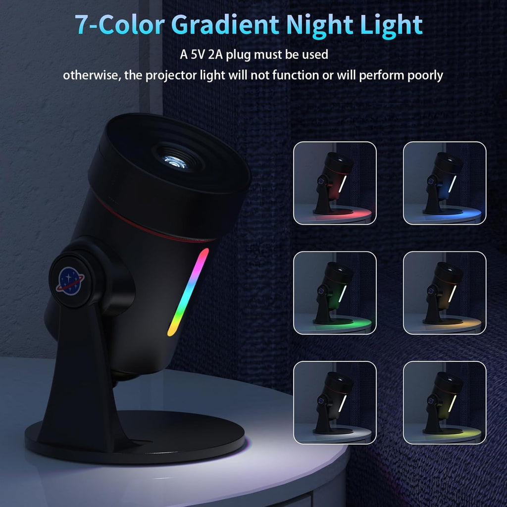 VanSmaGo 8th Gen Sternenhimmel Galaxy Projektor, Galaxy Planetarium Star Projector, HD Picture Night Light Sternenprojektor, 360° Rotating Mist with Adjustable Button and Timer [Energy Class C]
