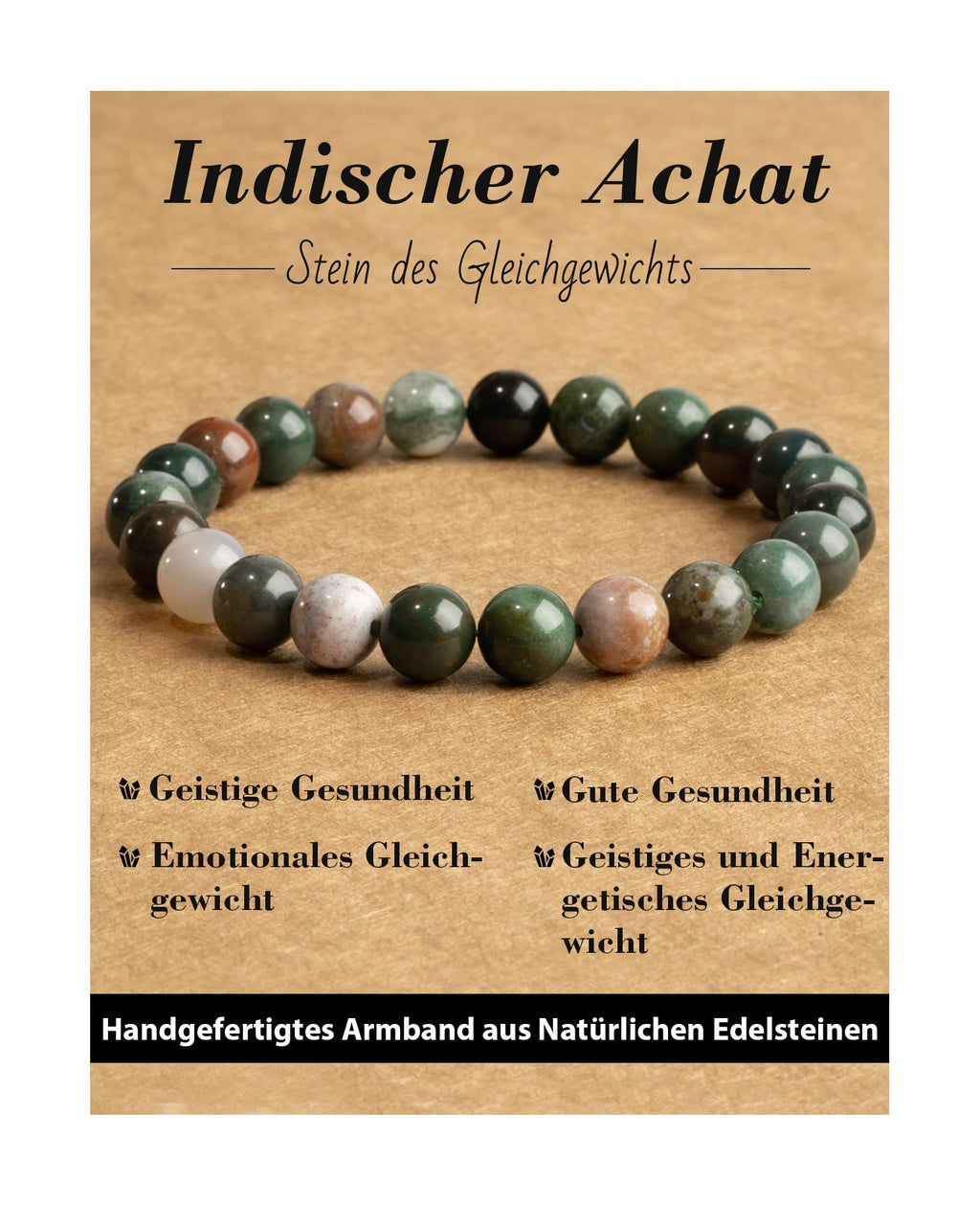 Handmade Genuine Natural Stone Beads Healing Stones Bracelet, Women's Men's Chakra Bead Bracelet, 8 mm Round Gemstone Yoga Bracelets, Includes Replacement Beads