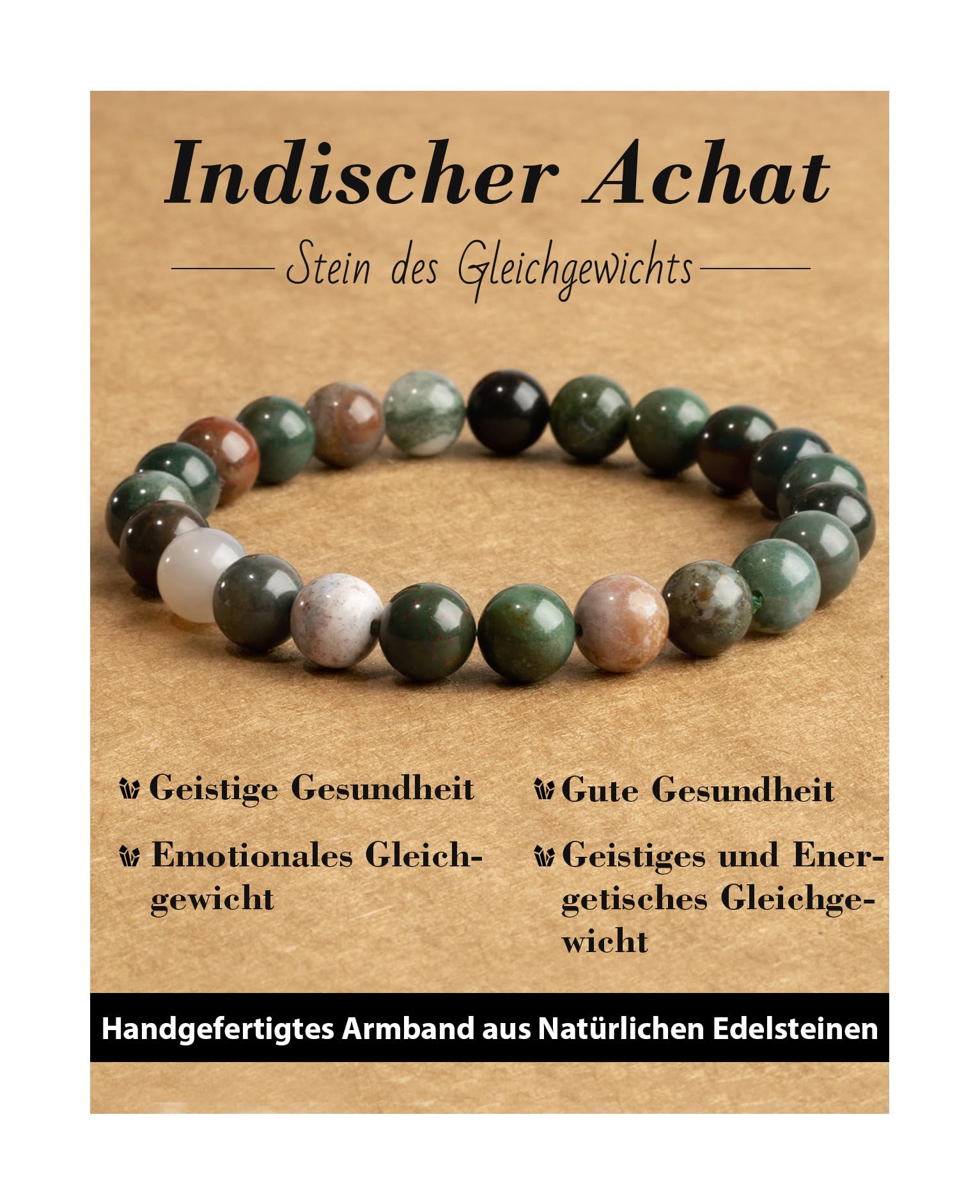 Handmade Genuine Natural Stone Beads Healing Stones Bracelet, Women's Men's Chakra Bead Bracelet, 8 mm Round Gemstone Yoga Bracelets, Includes Replacement Beads