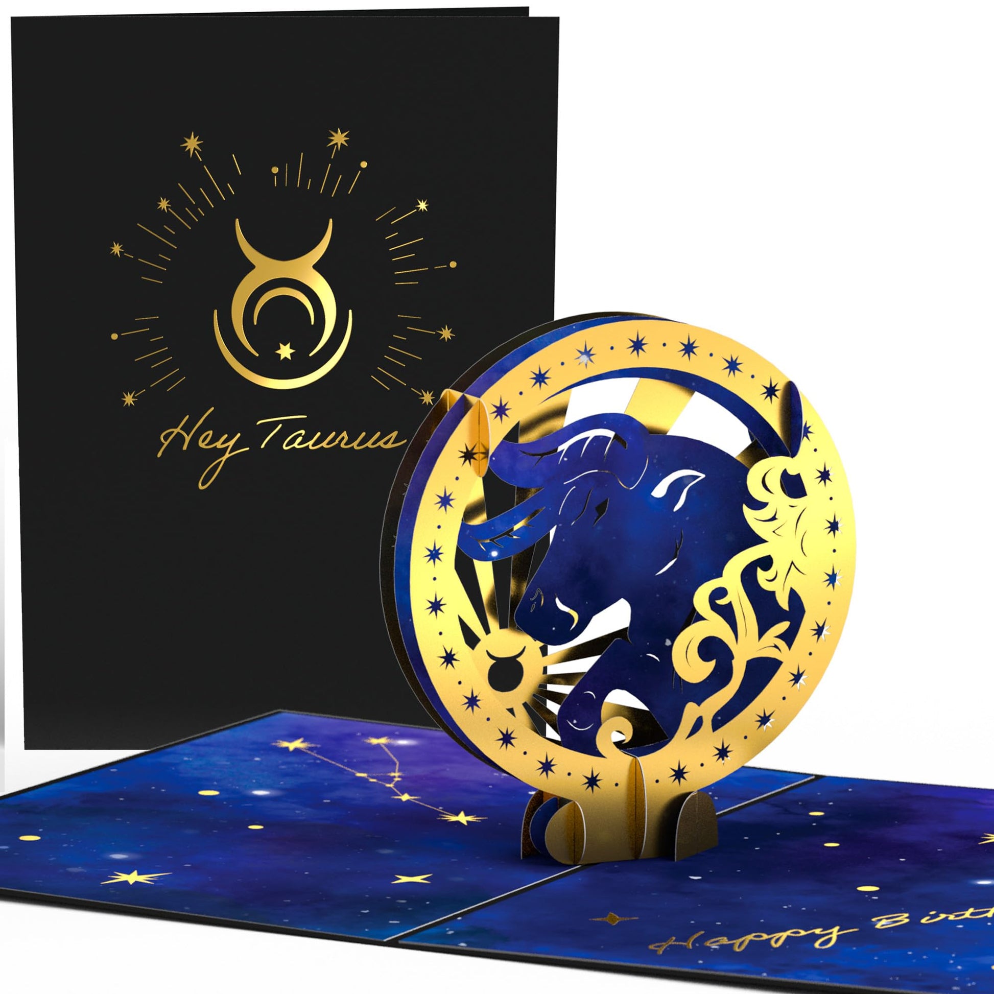 Lovepop® Sternzeichen Widder Geburtstag 3D Pop-Up Karte Geburtstagskarte Zodiac Aries | Hochwertige Gold-Effekte | Fach für Geld & Gutscheine | Premium-Umschlag