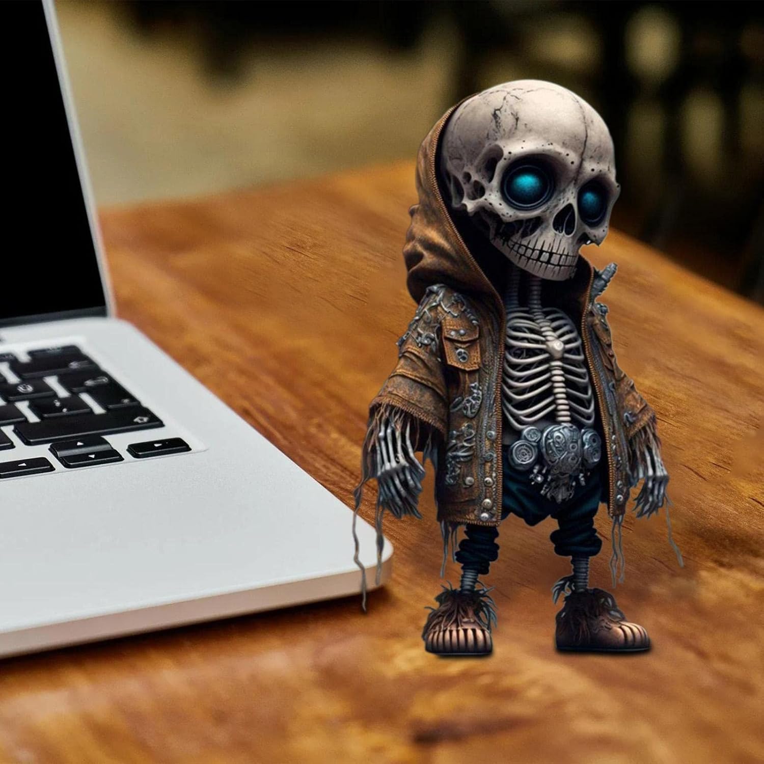 Qihuyi - Skeleton Figures, Cool Skeleton Figures, Resin Statue Sculpture Memorial Miniature Gothic, Decorative Sculpture Decoration, Portable Halloween Home Party Desk Decoration