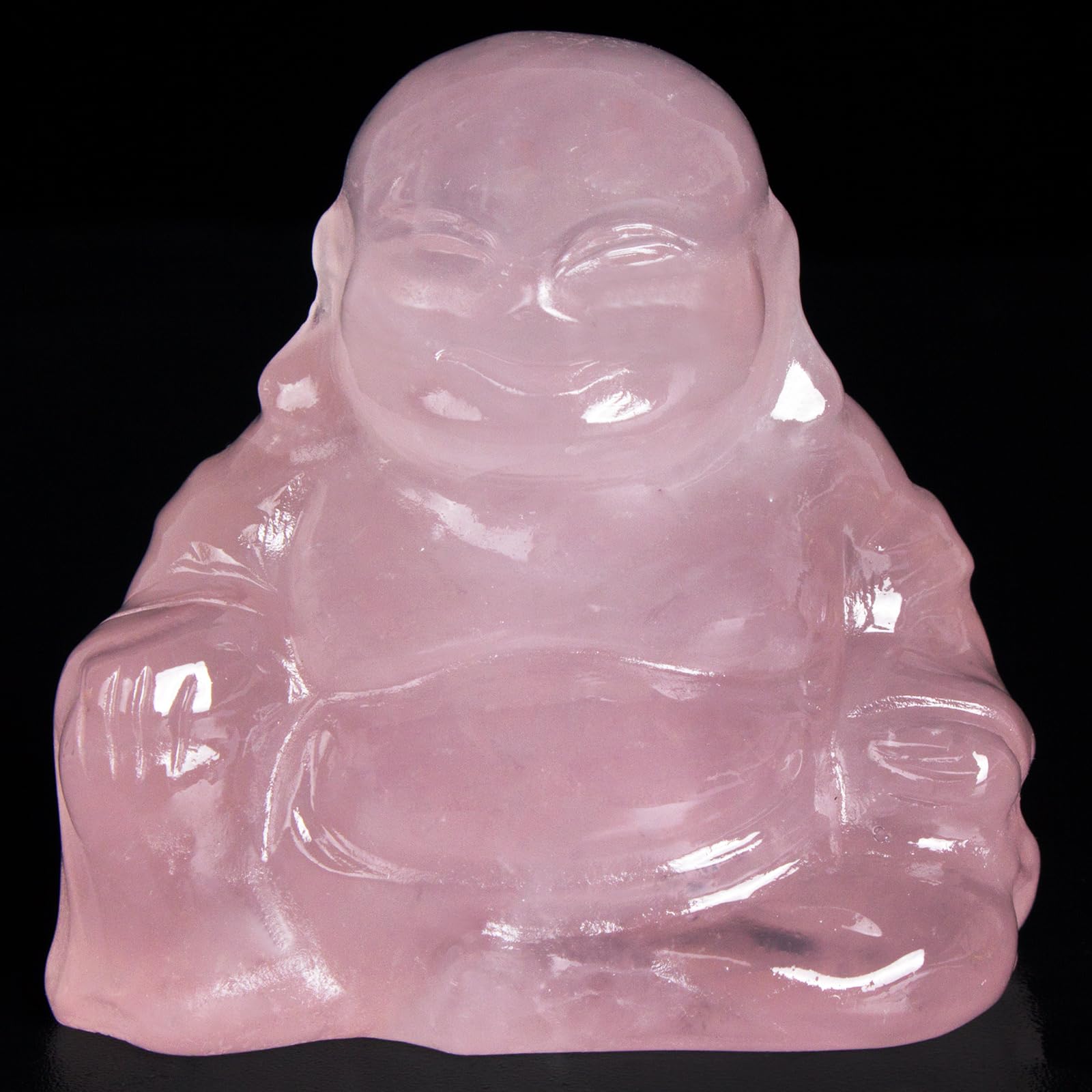 Labradorite Crystal Laughing Buddha Statue Meditation Decor Spiritual Art Piece Healing Stone Figurine Zen Altar Sculpture Feng Shui Gift Yoga Space Ornament Peaceful Home Temple Collectible