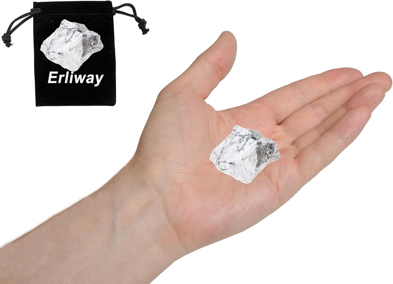 White Howlite Raw Crystals, Large 1.25-2.0 Inch Healing Crystals, Natural Raw Stones, Crystal for Drumming, Cabbing, Fountain Stones, Decoration, Polishing, Wire Wrapping, Wicca & Reiki