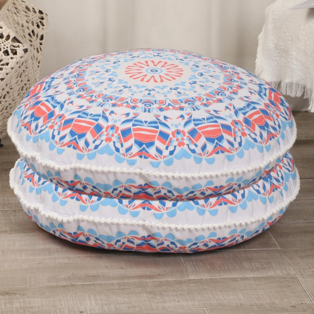 32 inches Meditation Floor Cushion for Adults, Round Large Thick Floor Pillow, Memory Foam Filling, Navy Blue