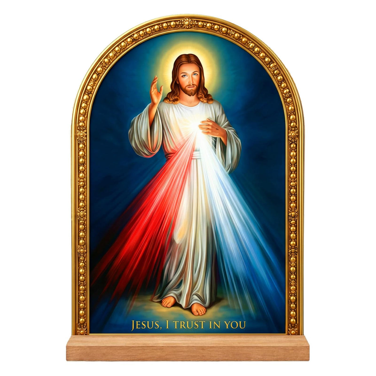 TALPGOD Jesus Stand Catholic Ornament Statue – Sacred Heart of Jesus Statue Acrylic Tabletop Décor for Home Altar & Desk, Christian Gifts for Women & Men
