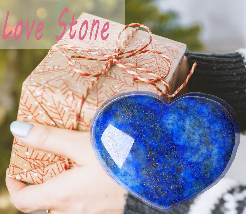 45 mm Groß Lapislazuli Herz Kristalle Edelsteine Geschenke für Frauen, Reiki Heilsteine Handschmeichler Stein für Valentinstag, Geburtstage, Jahrestag, Muttertag und Thanksgiving Tag