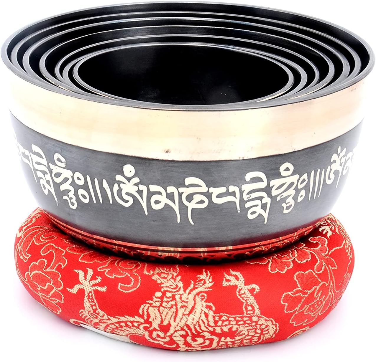 THE NEPAL Klangschalen-Sets von 7 Handgefertigte tibetische Chakra-Heilklangschale für Meditation, Klang, Frieden, Achtsamkeit, Yoga, sieben Chakra-Schalen