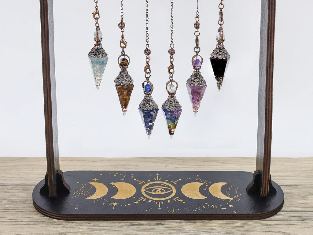 Harz Aquamarin Pendulum Edelstein Pendel Kristall, Heilsteine Natürliches Sechseckiges Edelstein Kristall Ornamente für Hexerei Zeremonie, Wahrsagen, Reiki Heilung und Esoterik Geschenke