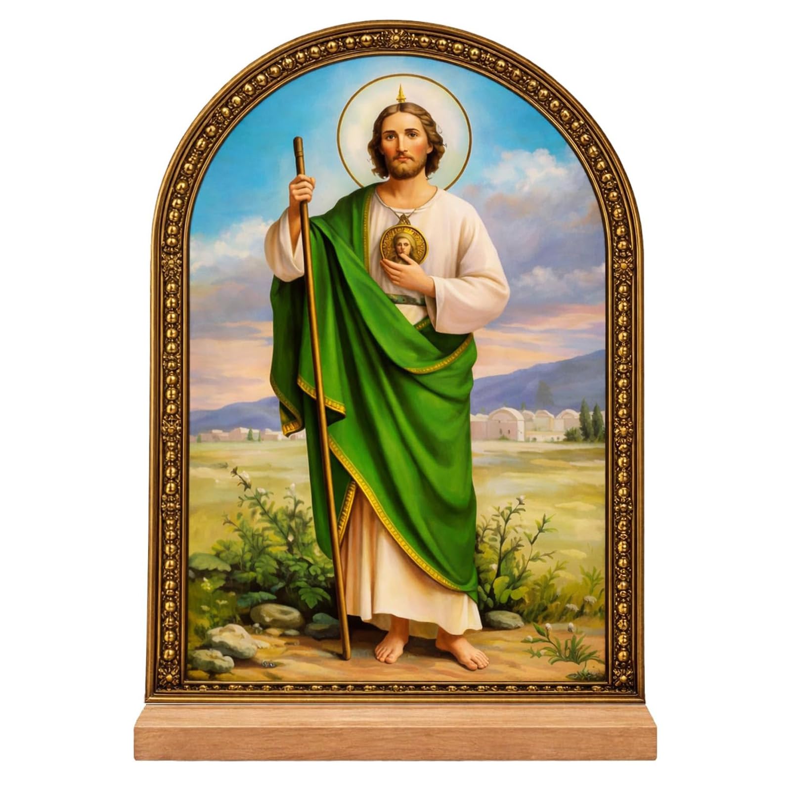 TALPGOD Jesus Stand Catholic Ornament Statue – Sacred Heart of Jesus Statue Acrylic Tabletop Décor for Home Altar & Desk, Christian Gifts for Women & Men
