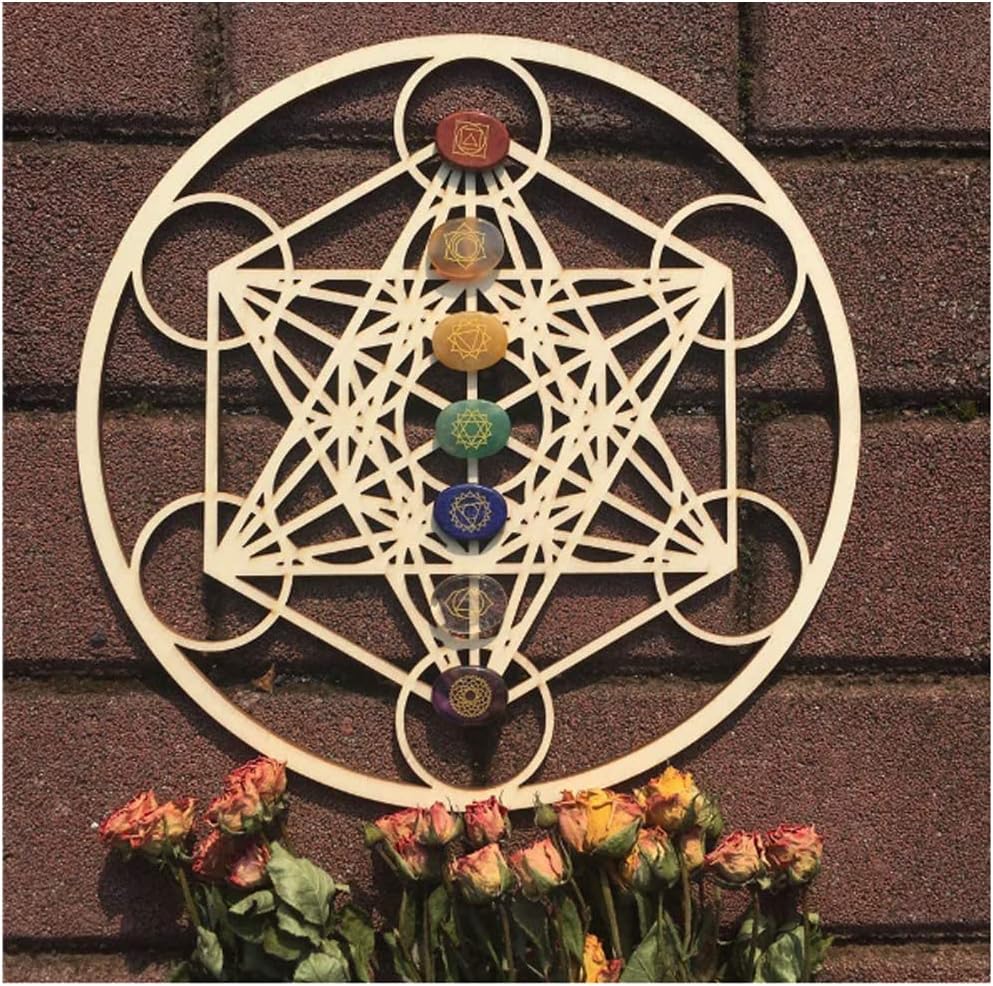 Tiamu 3Pcs Boho Wanddeko, Heilige Geometrie Wandskulptur, Mandala Chakra Wandbild, Minimalistische Wandkunst, Des Lebens Wandkunst, Yoga Meditationsraum Buddha Harmonisches Wanddeko (30cm)