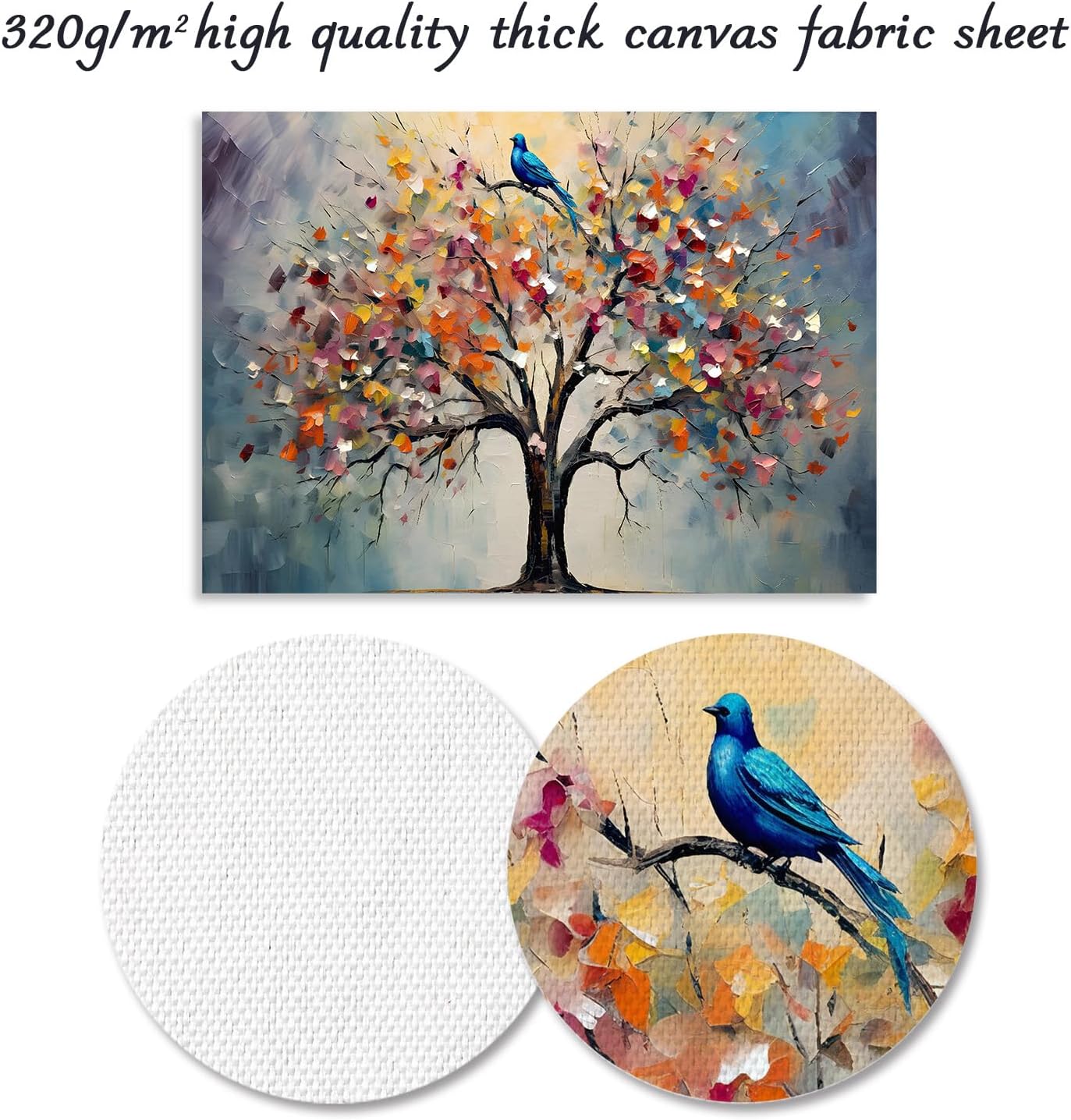 Bunter Baum des Lebens Bild, Vintage Blumen Baum Malerei Bild für Schlafzimmer Wohnzimmer Dekor 30×40 cm Ohne Rahmen