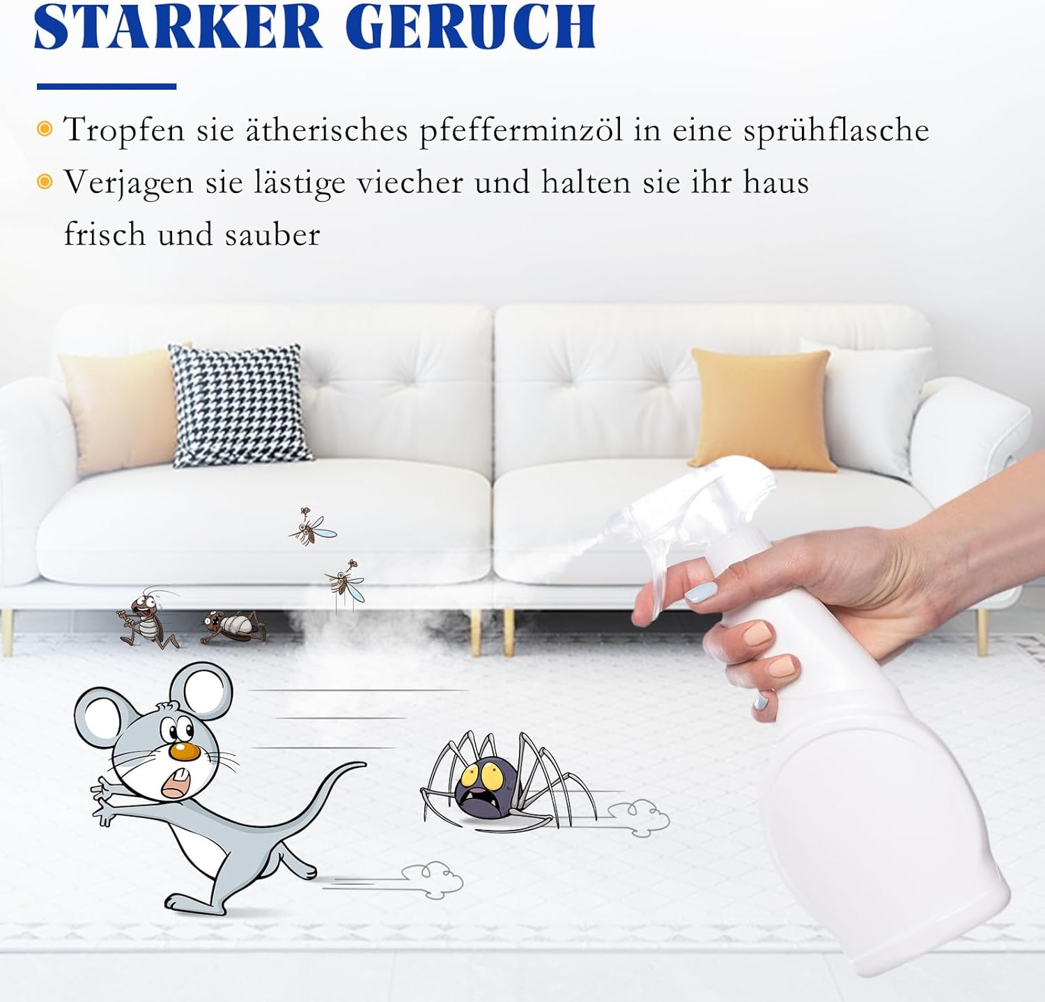 HIQILI 100ml Pfefferminzöl Ätherisches Öl, 100% Reines Naturrein Minzöl,Peppermint Oil für Diffuser, Massage, Haar, Hautpflege - Gratis Eine Reiseflasche