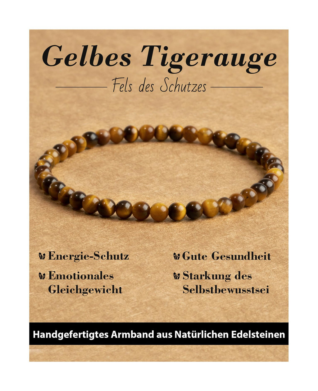 4 mm Stretch Bracelet Made of Real Natural Stone Beads, Healing Stone Bracelet, Yoga Bracelet for Women, Men, Lucky Bracelet, Friendship Bracelet, Replacement Beads Included
