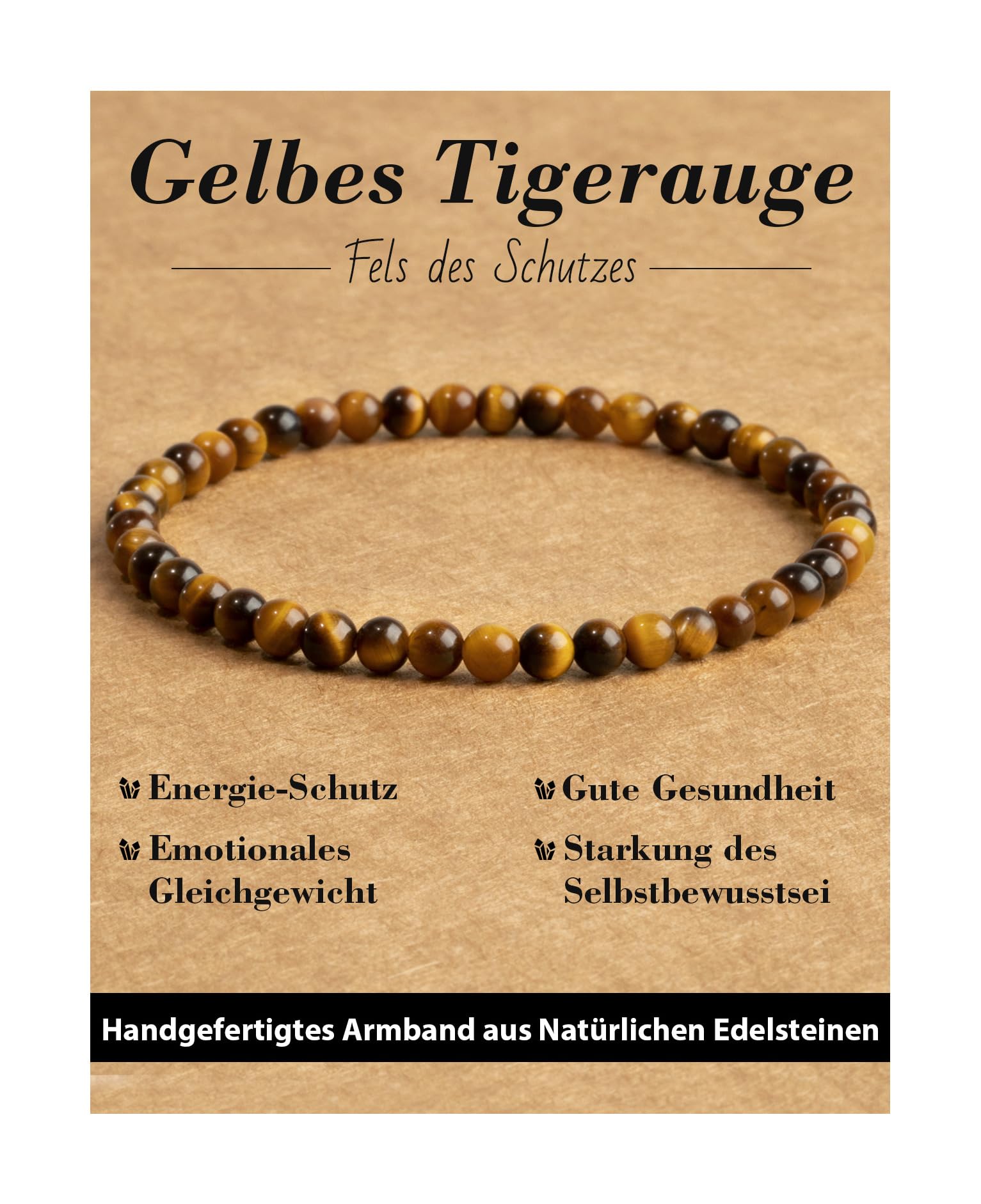 4 mm Stretch Bracelet Made of Real Natural Stone Beads, Healing Stone Bracelet, Yoga Bracelet for Women, Men, Lucky Bracelet, Friendship Bracelet, Replacement Beads Included