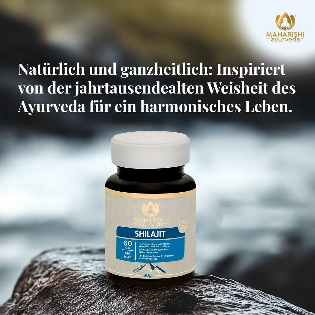 Maharishi Ayurveda Shilajit 995 mg Nahrungsergänzungsmittel mit ayurvedischen Pflanzenteilen & Mineralien 60 Tabs 1er Pack