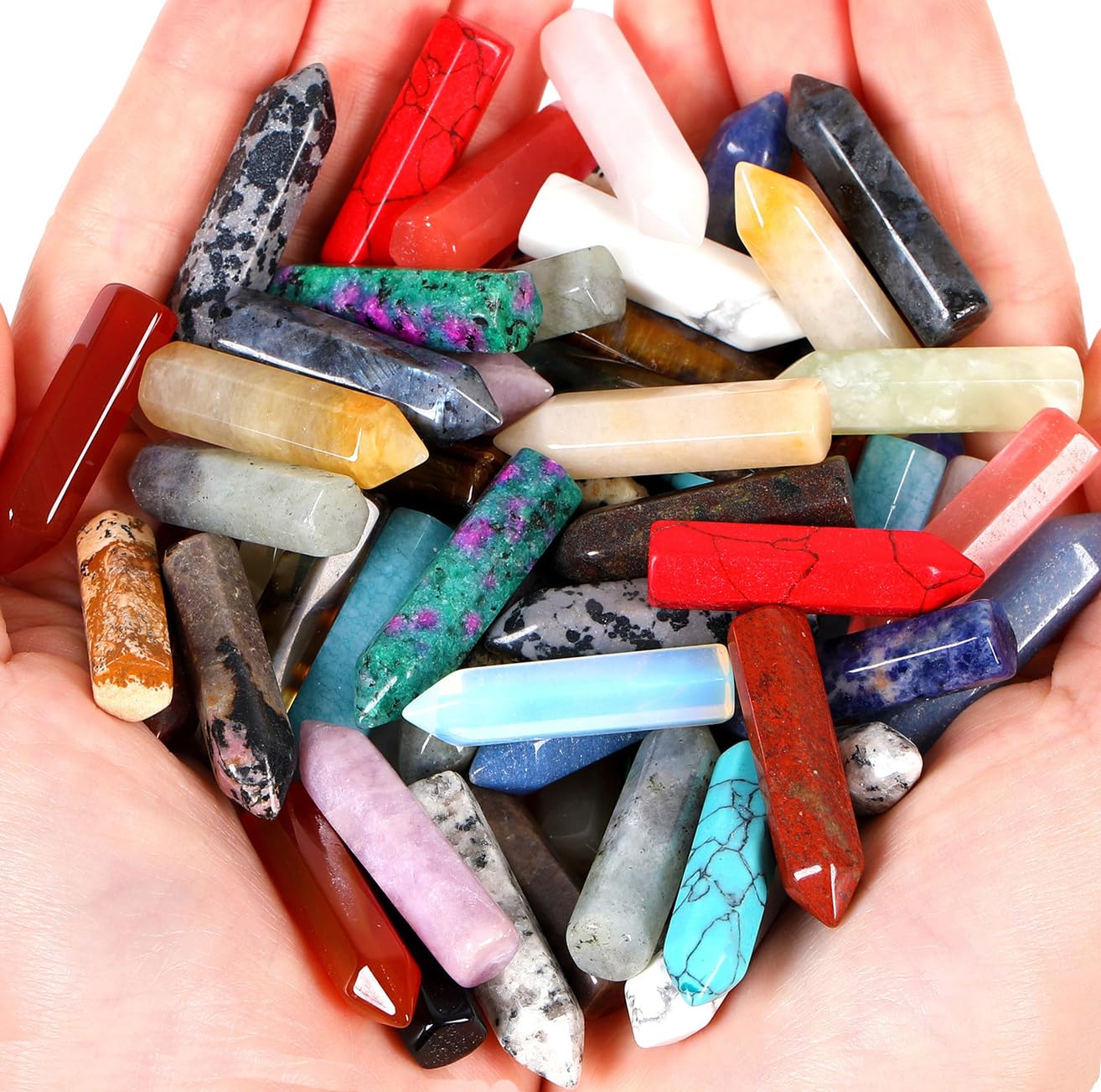 10pcs Gelber Aventurin Heilkristalle Stein Stab Edelsteine Sets Sechseckige Kristall Säule Bulk Hexagonal Punkt Turm Reiki Meditation Spirituelle Chakra Schutz Energieausgleich