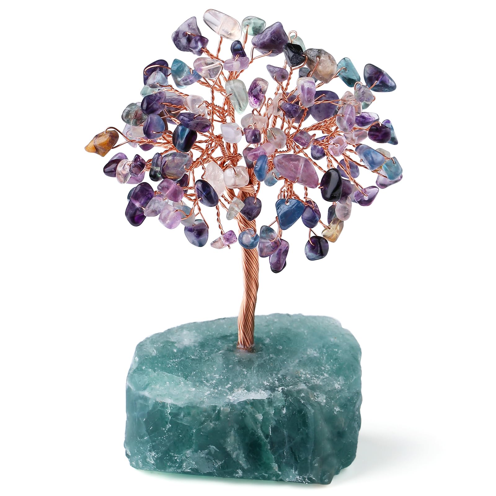 XIANNVXI Amethyst Crystal Tree Crystals Money Tree of Life Decoration Feng Shui Natural Gemstones Decorative Tree of Life Tumbled Stones Base Bonsai Tree Decorative Item Home Decor
