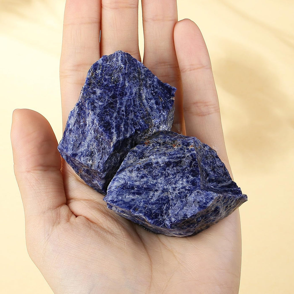 XIANNVXI Large Blue Sodalite Raw Stone Crystals Natural Stone Blue Sodalite Stone Real Natural Crystal Stones Reiki Premium Water Stone 4.5-5.5 cm, 1 Piece