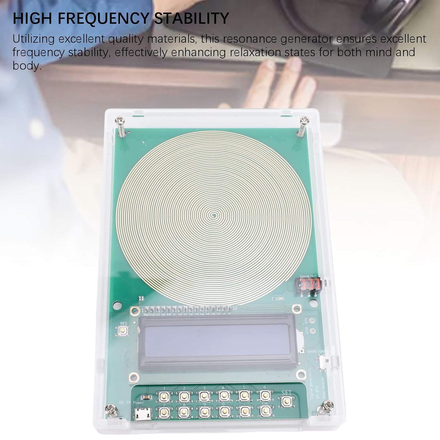 Adjustable Frequency Generator, for Healing from 0.1 Hz to 30,000 Hz, 7.83 Hz Resonance Generator, USB C Powered Sine Wave Signal Generator