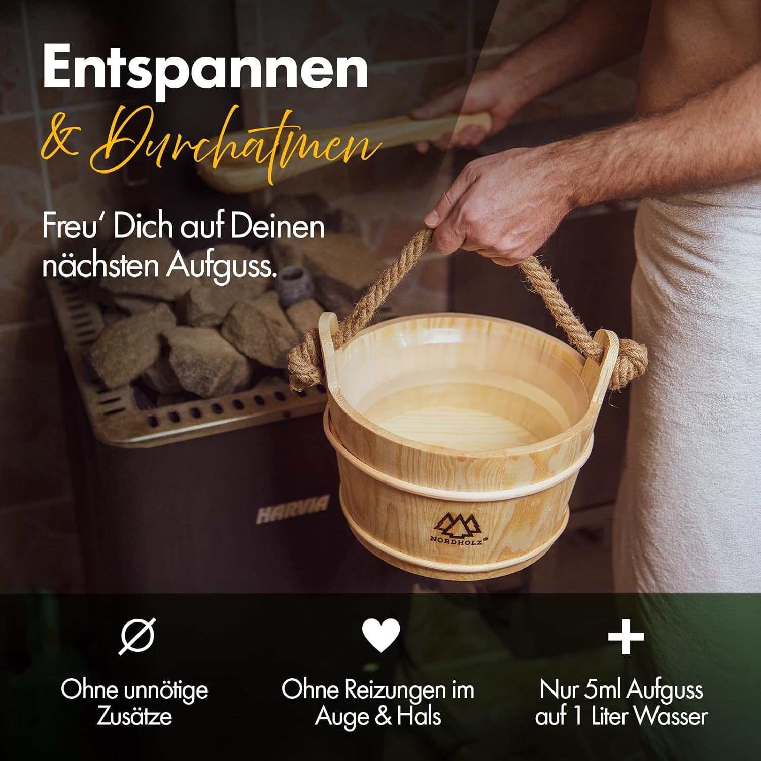 NORDHOLZ® Saunaaufguss Discovery Box 24x15ml [ #1-#24 NATURREINE ÄTHERISCHE ÖLE] Sauna Aufgussmittel - Sauna Aufguss aus Franken - Sauna Zubehör