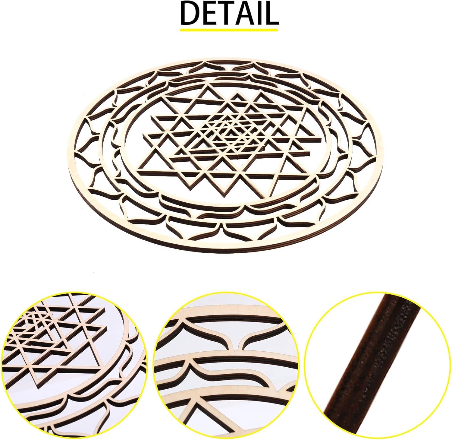 Tiamu 3Pcs Boho Wanddeko, Heilige Geometrie Wandskulptur, Mandala Chakra Wandbild, Minimalistische Wandkunst, Des Lebens Wandkunst, Yoga Meditationsraum Buddha Harmonisches Wanddeko (30cm)