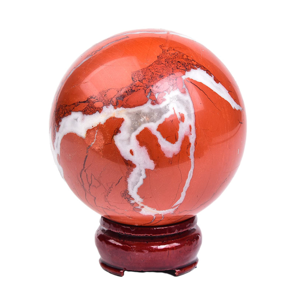 JIC Gem Large Crystal Ball with Stand Pietersite Crystal Ball Gemstone Decorative Ball for Home Decoration Altar Reiki Feng Shui Crystal Gift 80-90mm