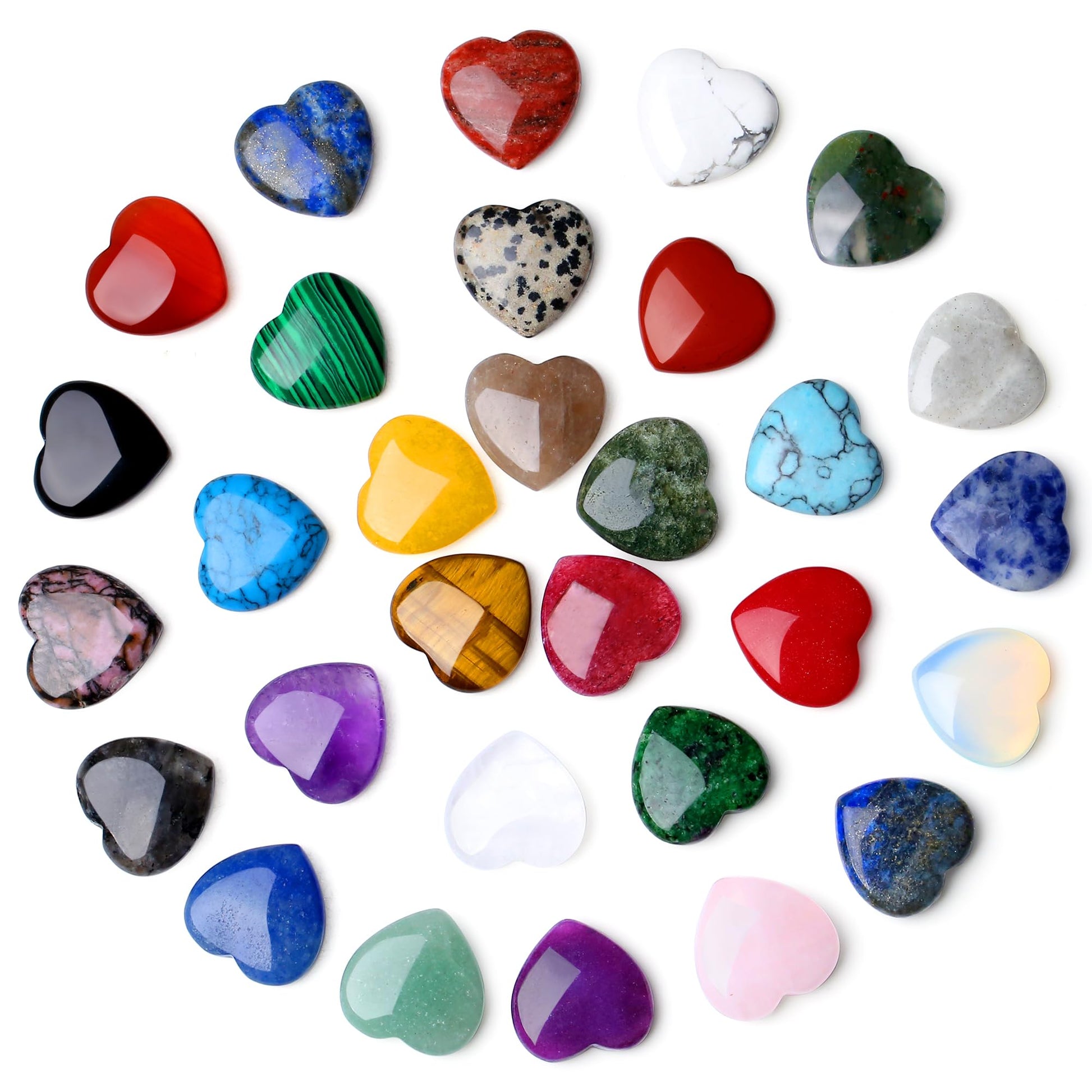 Rhodonite Heart Made of Stone Natural Stones Healing Crystals Gemstones Polished Hand Carved Meditation Chakra Reiki Energy Balance Lucky Gift Pack of 20