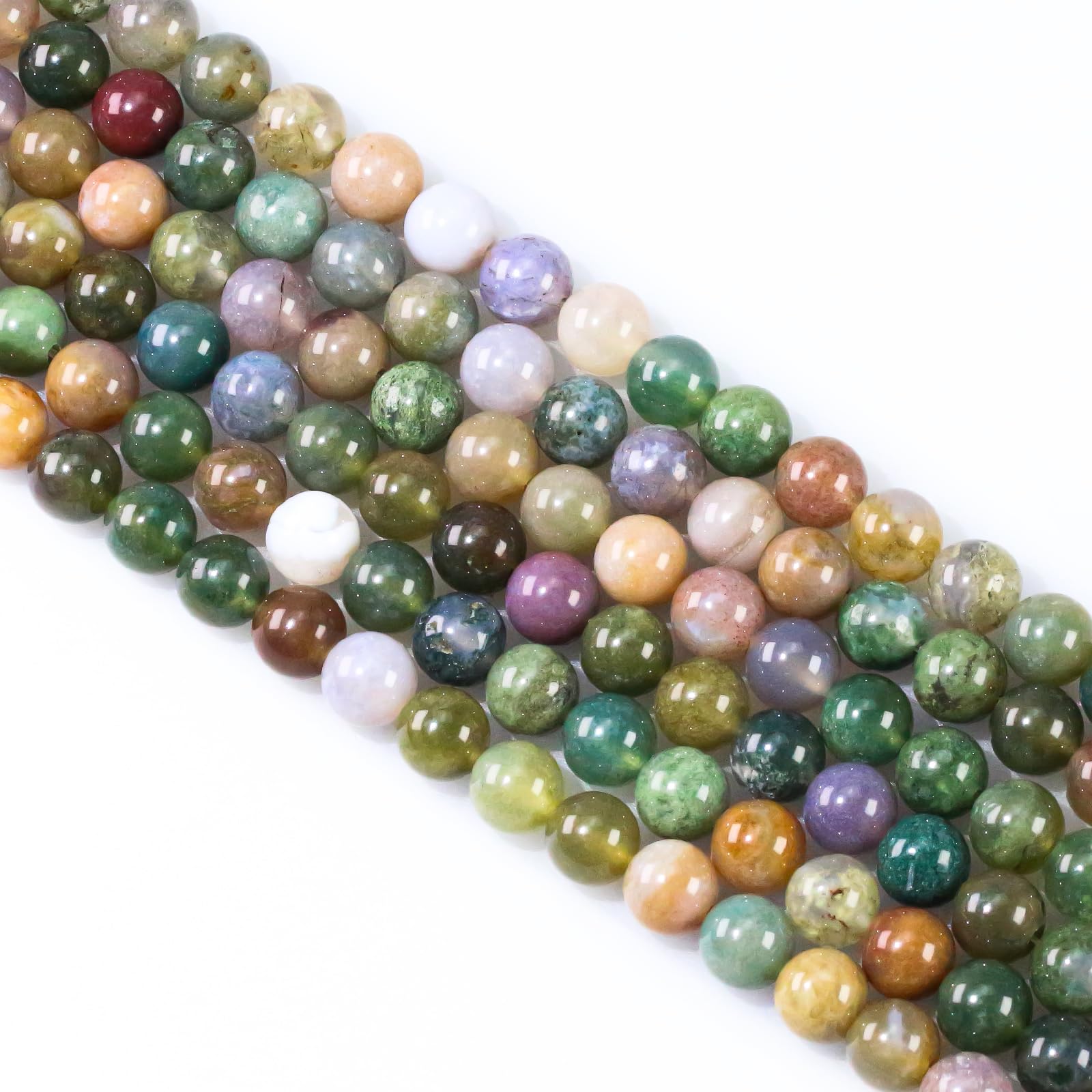 Natural Stone Beads, Gemstone Beads, 45 Pieces, 8 mm, Natural Stone, Unakite Gemstone Beads, Polished Round Gemstones for Threading, Gemstones, Stone Beads for Bracelets, Necklaces, DIY Jewellery,
