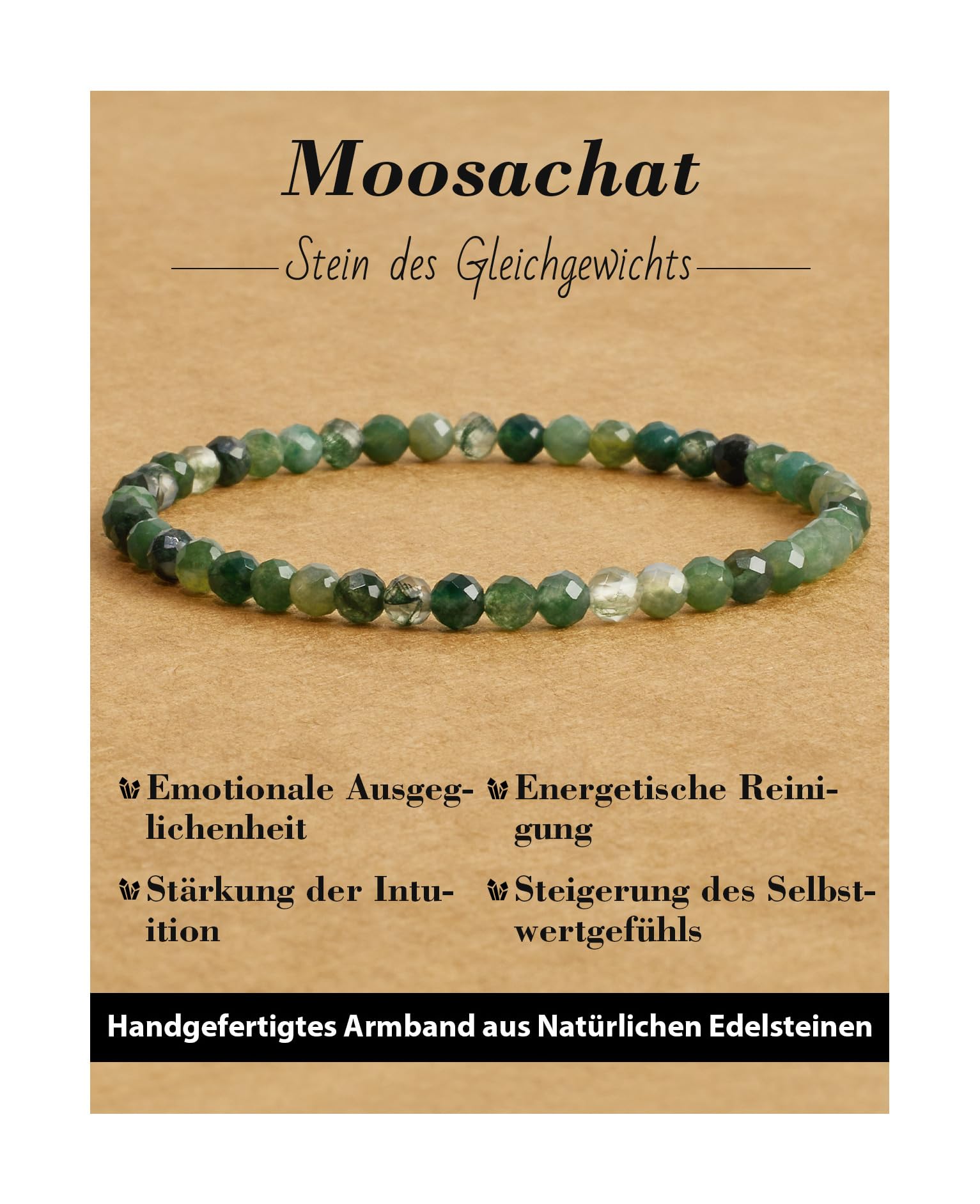 4 mm Stretch Bracelet Made of Real Natural Stone Beads, Healing Stone Bracelet, Yoga Bracelet for Women, Men, Lucky Bracelet, Friendship Bracelet, Replacement Beads Included