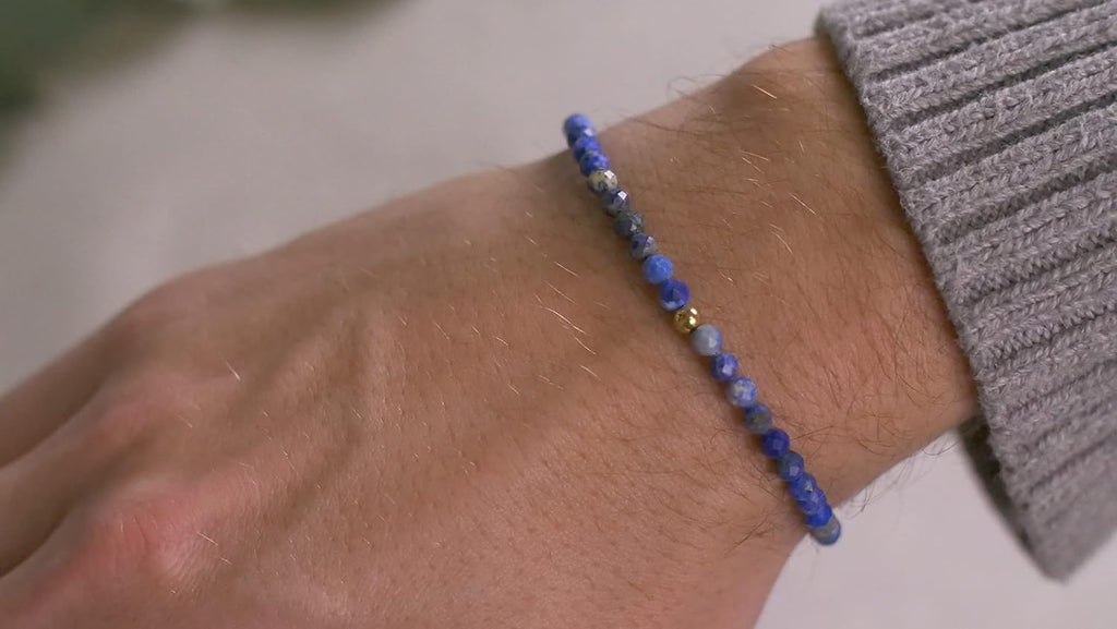BERGERLIN Echtes Naturstein Perlenarmband - Naturstein geprüft in Deutschland, mit 925 Sterling Silberperle oder vergoldeter Perle - Mit Verschluss und Echtheitszertifikat, für Damen und Herren