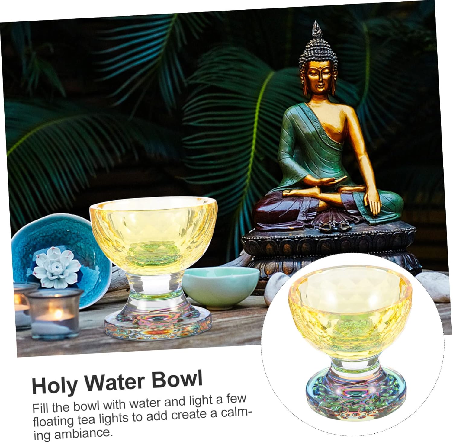 Zerodeko 1Stück Buddhistische Wasserschale für Altarrituale und Tempelgebrauch Vielseitig Einsetzbar Opfer und Aufbewahrungsschale