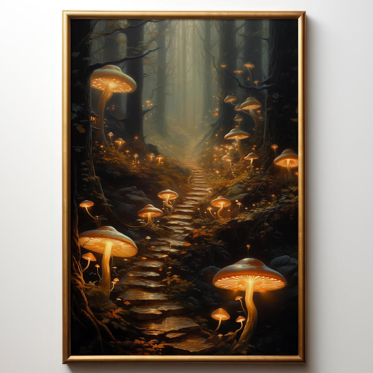 Dark Academia Library Wall Art Canvas Dark Cottagecore Painting Abandoned Wall Art Library Gothic Moody Botanical Picture Medieval Castle Poster Victorian Print Gothic Vintage Artwork 16x24in No Frame