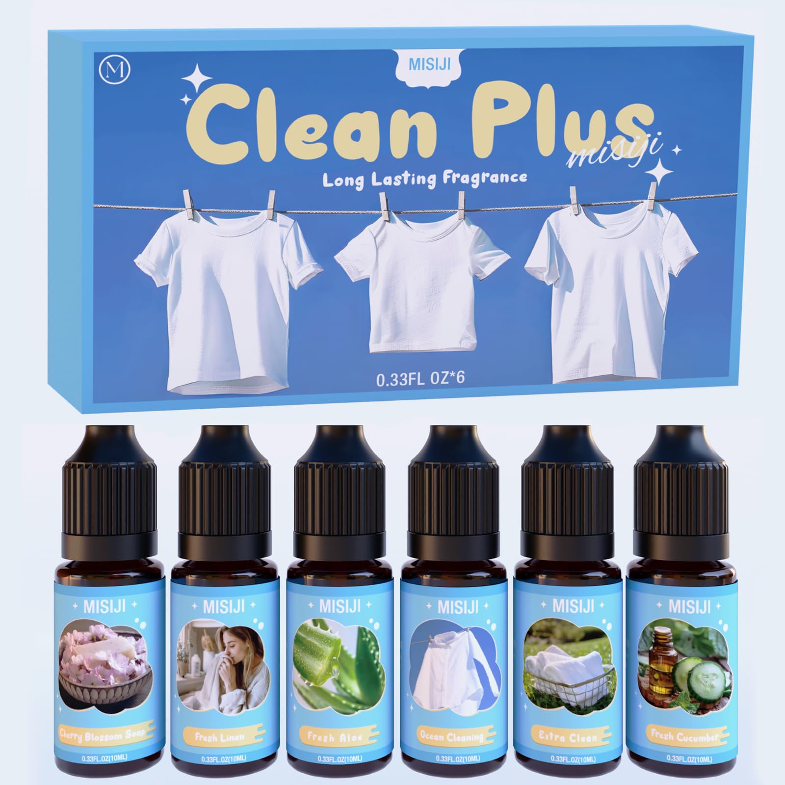 MISIJI Flower Ätherische Öle Set für Diffuser, Aromatherapie Duftöl GeschenkSet, Duftöle für Diffuser,Kerzenherstellung,Mestery Rose, Kirschblüte, Luxus Veilchen, Rosmarin, Vanille, Lavendel