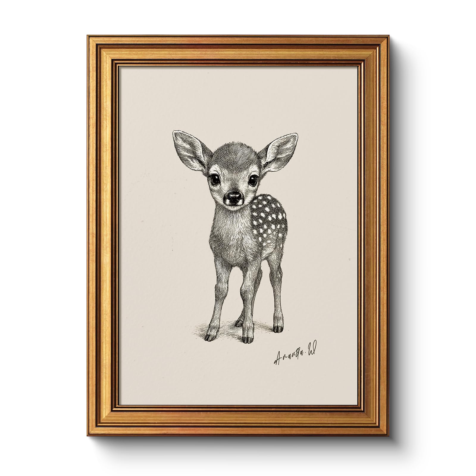 Vintage Sacred Heart of Jesus Christ Canvas Gold Framed Wall Art, 12x16 Inch Religious Oil Painting Artwork, Christian Art Print for Home Living Room Spiritual Spaces Decor