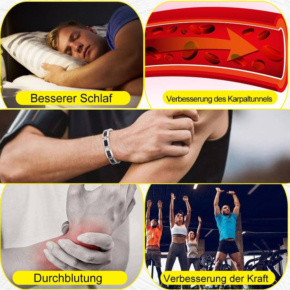 HAQI Titan Magnetarmband für Männer Starker Magnetismus Magnetfeldtherapie Armbänder mit blauer Kohlefaser