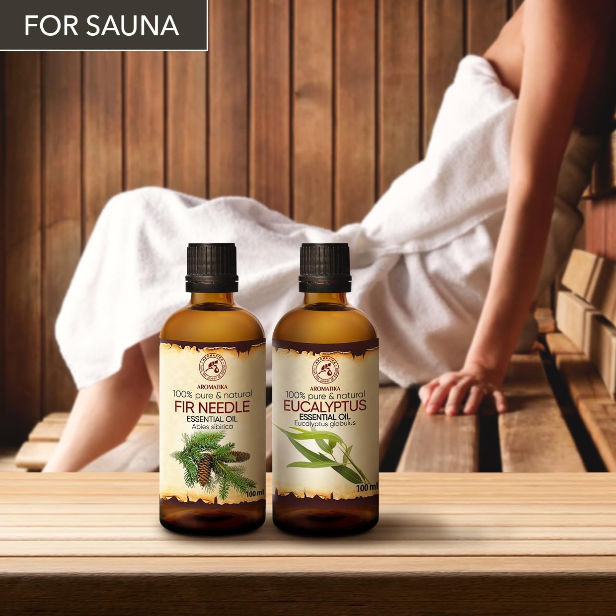 Ätherische Öle Set - 2x100ml - Fichtennadel Öl - Eukalyptusöl - Aromatherapie Geschenkset - Reine Nadelöle für Diffusers und Duftlampen - Öle für Seifenherstellung - Öle für Kerzen