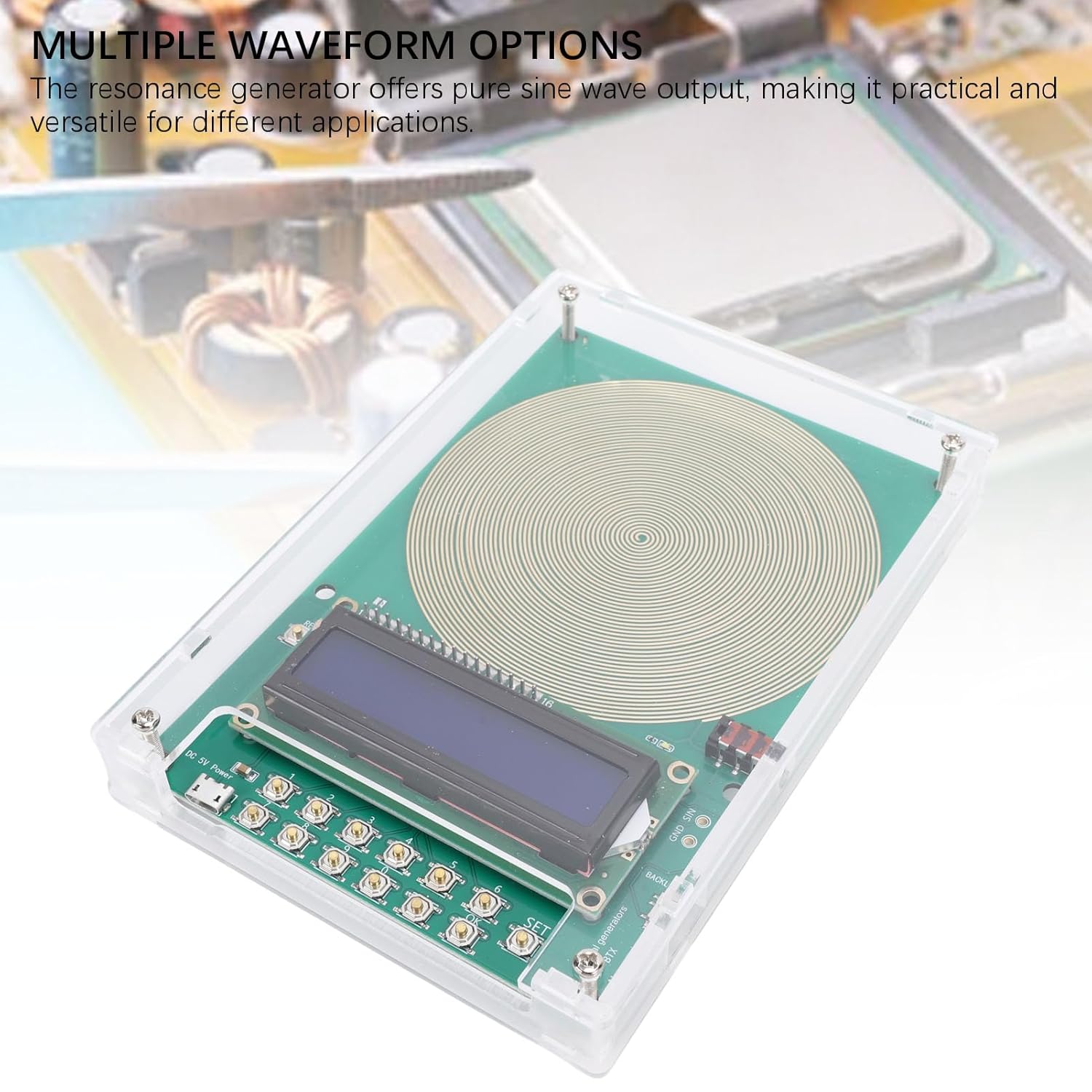 Adjustable Frequency Generator, for Healing from 0.1 Hz to 30,000 Hz, 7.83 Hz Resonance Generator, USB C Powered Sine Wave Signal Generator