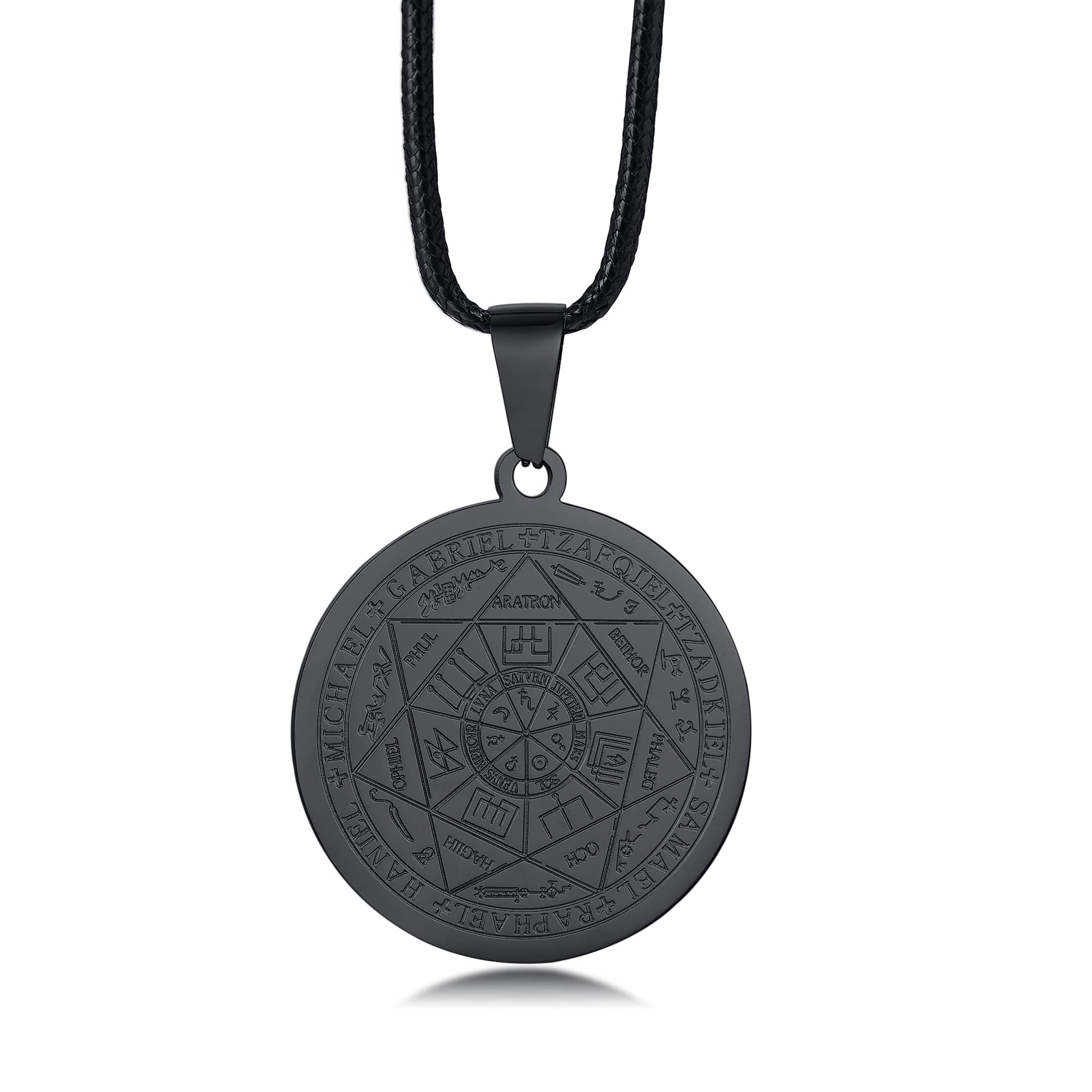 XUANPAI Siegel der Sieben Erzengel Ketten Choker Statement Halskette Talisman Anhänger Amulett Schmuck für Männer